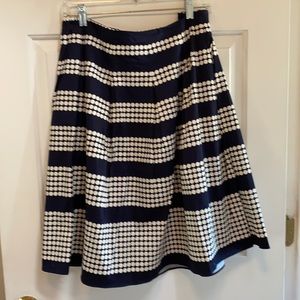 Talbots Navy Blue & White Skirt
